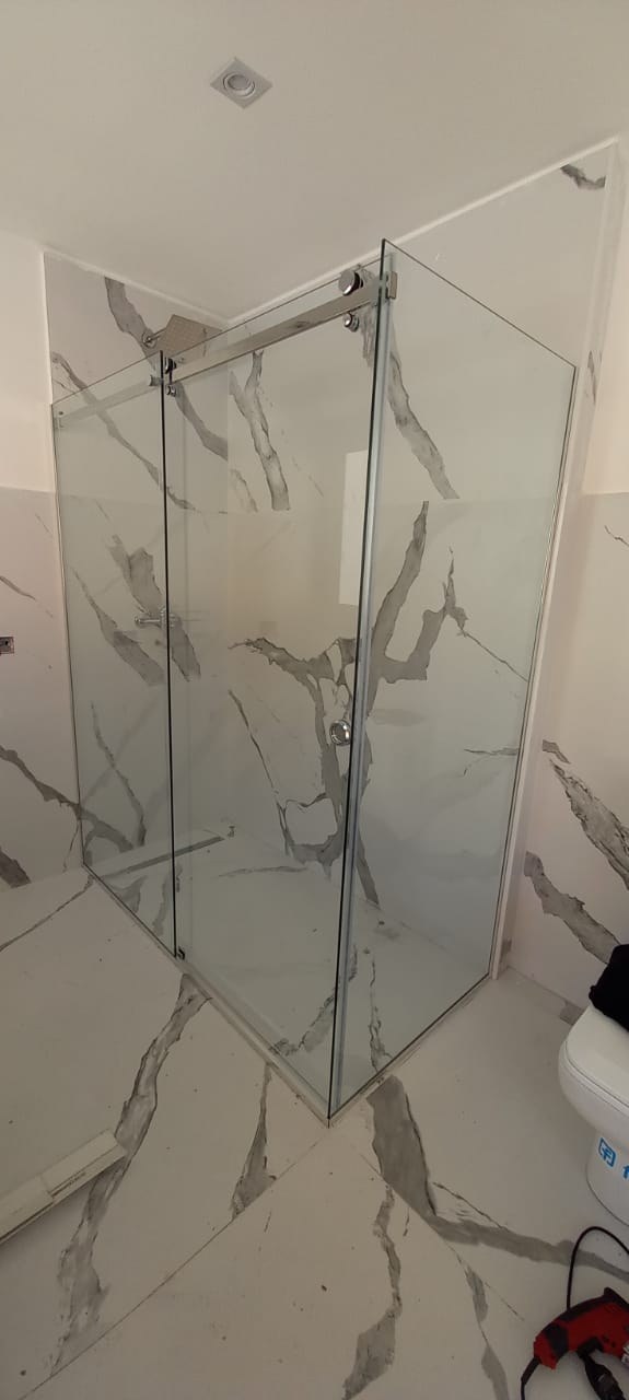 Mampara angular steel corrediza